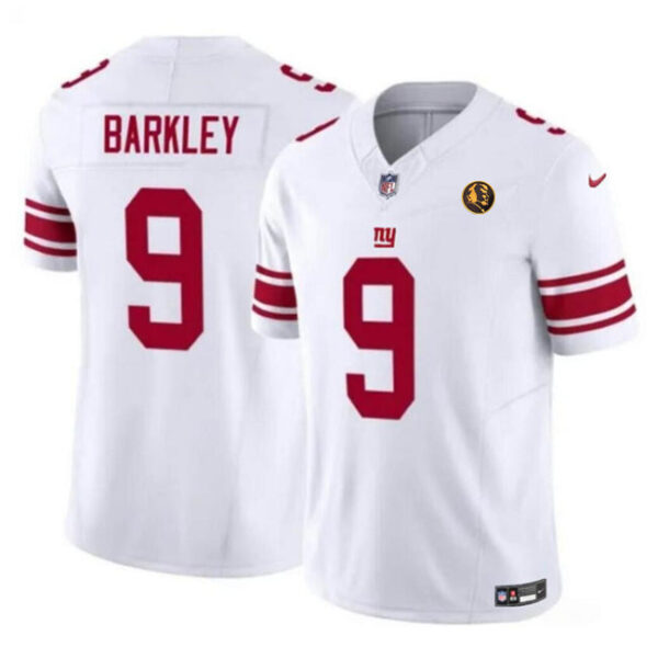 New York Giants #9 Matt Barkley White 2023 FUSE With John Madden Patch Vapor Jersey