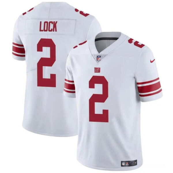 New York Giants #2 Drew Lock White Vapor Stitched Jersey