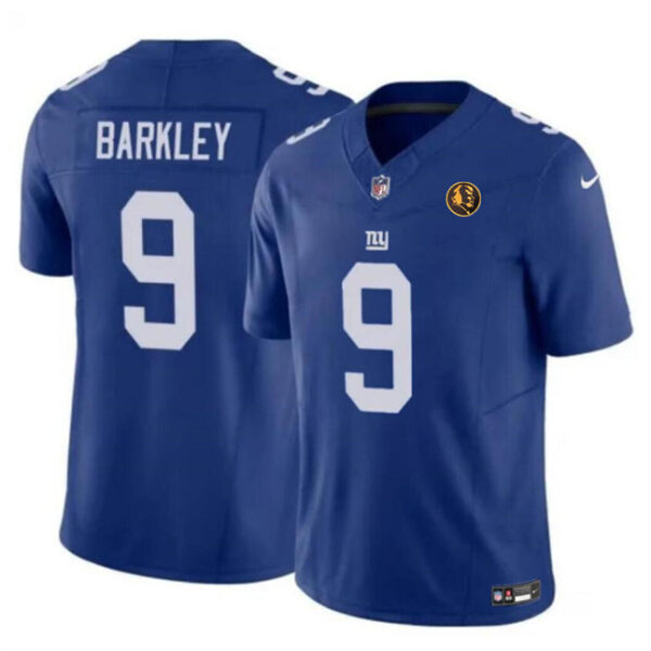New York Giants #9 Matt Barkley Blue 2023 FUSE With John Madden Patch Vapor Jersey