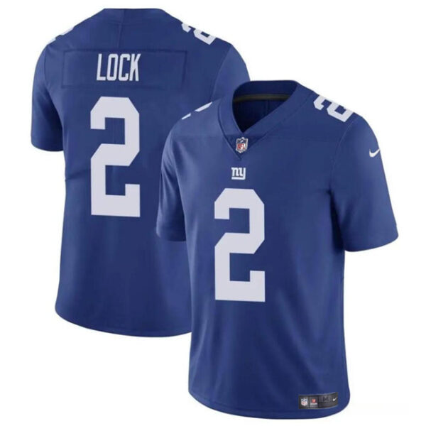 New York Giants #2 Drew Lock Blue Vapor Stitched Jersey 1