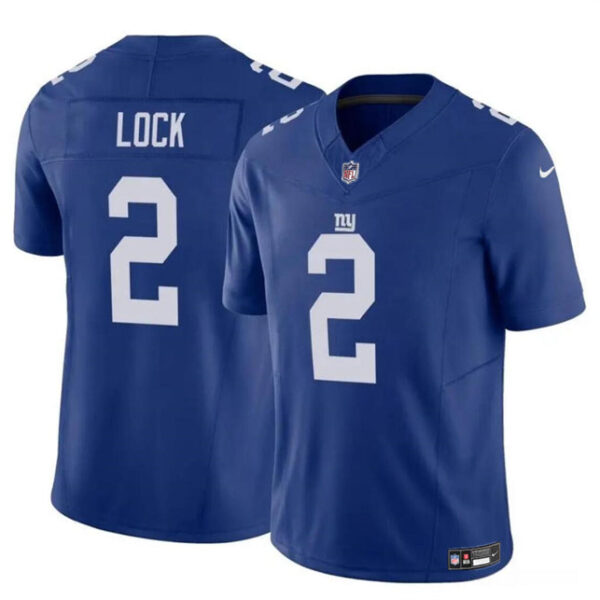 New York Giants #2 Drew Lock Blue 2023 FUSE Vapor Untouchable Limited Stitched Jersey