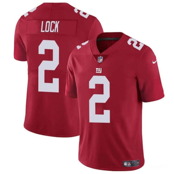 New York Giants #2 Drew Lock Red Vapor Stitched Jersey
