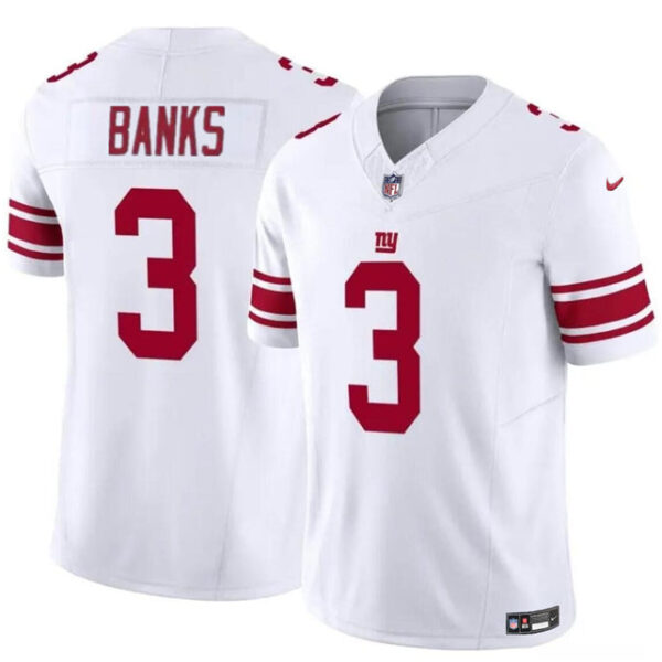 New York Giants #3 Deonte Banks White 2023 FUSE Vapor Untouchable Limited Football Stitched Jersey