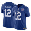 Jersey New York Giants #12 Darren Waller Blue 2024 FUSE 100TH Season Patch Vapor