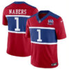 Jersey New York Giants #1 Malik Nabers Red 2024 FUSE Alternate 100TH Season Patch