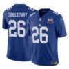 Jersey New York Giants #26 Devin Singletary Blue 2024 FUSE 100TH Season Patch Vapor