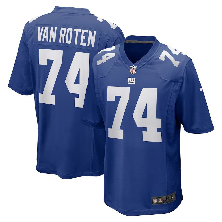New York Giants #74 Greg Van Roten Team Game Jersey Royal