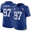 New York Giants #97 Dexter Lawrence II Blue 2024 FUSE With 3 Star C Patch Jersey