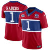 New York Giants #1 Malik Nabers Red 2024 FUSE With Draft Patch Alternate 100TH Jersey