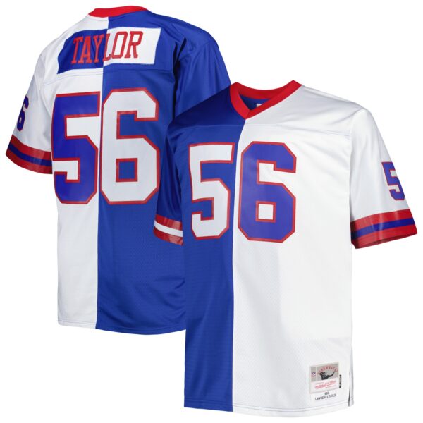 Lawrence Taylor New York Giants Mitchell Ness Big Tall Split Legacy Retired Player Replica Jersey Royal White