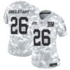 Women New York Giants #26 Devin Singletary 2024 FUSE Arctic Camo Salute To Service Limited Football Stitched Jersey