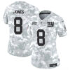 Women New York Giants #8 Daniel Jones 2024 FUSE Arctic Camo Salute To Service Limited Football Stitched Jersey