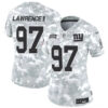 Women New York Giants #97 Dexter Lawrence II 2024 FUSE Arctic Camo Salute To Service Limited Football Stitched Jersey