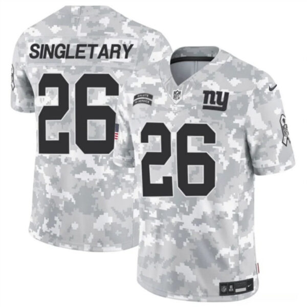 New York Giants #26 Devin Singletary 2024 FUSE Arctic Camo Salute To Service Limited Football Stitched Jersey