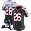 Women’s Giants New York State Map Patch Limited Jersey V2 – All Stitched – Black Alternate – Saquon Barkley