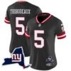 Women’s Giants New York State Map Patch Limited Jersey V2 – All Stitched – Black – Kayvon Thibodeaux