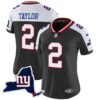 Women’s Giants New York State Map Patch Limited Jersey V2 – All Stitched – Black Alternate – Tyrod Taylor