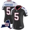 Women’s Giants New York State Map Patch Limited Jersey V2 – All Stitched – Black Alternate – Kayvon Thibodeaux