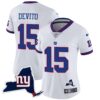 Women’s Giants New York State Map Patch Limited Jersey V2 – All Stitched – White – Tommy DeVito