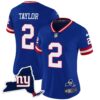 Women’s Giants New York State Map Patch Limited Jersey V2 – All Stitched – Royal – Tyrod Taylor