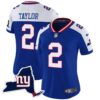 Women’s Giants New York State Map Patch Limited Jersey V2 – All Stitched – Royal Alternate – Tyrod Taylor