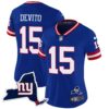 Women’s Giants New York State Map Patch Limited Jersey V2 – All Stitched – Royal – Tommy DeVito