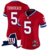 Women’s Giants New York State Map Patch Limited Jersey V2 – All Stitched – Red – Kayvon Thibodeaux