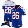 Women’s Giants New York State Map Patch Limited Jersey V2 – All Stitched – Royal Alternate – Saquon Barkley
