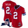 Women’s Giants New York State Map Patch Limited Jersey V2 – All Stitched – Red – Tyrod Taylor