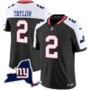 Men’s Giants New York State Map Patch Limited Jersey V2 – All Stitched – Black Alternate – Tyrod Taylor