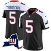 Men’s Giants New York State Map Patch Limited Jersey V2 – All Stitched – Black Alternate – Kayvon Thibodeaux