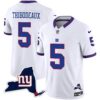 Men’s Giants New York State Map Patch Limited Jersey V2 – All Stitched – White – Kayvon Thibodeaux