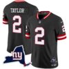 Men’s Giants New York State Map Patch Limited Jersey V2 – All Stitched – Black – Tyrod Taylor