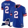 Men’s Giants New York State Map Patch Limited Jersey V2 – All Stitched – Royal – Tyrod Taylor