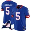 Men’s Giants New York State Map Patch Limited Jersey V2 – All Stitched – Royal – Kayvon Thibodeaux