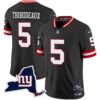 Men’s Giants New York State Map Patch Limited Jersey V2 – All Stitched – Black – Kayvon Thibodeaux