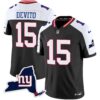 Men’s Giants New York State Map Patch Limited Jersey V2 – All Stitched – Black Alternate – Tommy DeVito