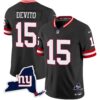 Men’s Giants New York State Map Patch Limited Jersey V2 – All Stitched – Black – Tommy DeVito