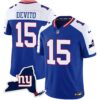 Men’s Giants New York State Map Patch Limited Jersey V2 – All Stitched – Royal Alternate – Tommy DeVito