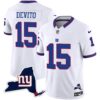 Men’s Giants New York State Map Patch Limited Jersey V2 – All Stitched – White – Tommy DeVito