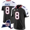 Men’s Giants New York State Map Patch Limited Jersey V2 – All Stitched – Black Alternate – Daniel Jones