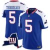 Men’s Giants New York State Map Patch Limited Jersey V2 – All Stitched – Royal Alternate – Kayvon Thibodeaux