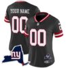 Giants New York State Map Patch Limited Custom Jersey V2 – All Stitched – Women – Black