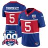 Men’s New York Giants “Century Red’ 100TH Season Commemorative Vapor Jersey – All Stitched – Royal – Kayvon Thibodeaux