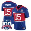 Men’s New York Giants “Century Red’ 100TH Season Commemorative Vapor Jersey – All Stitched – Royal – Tommy DeVito