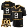 Men’s New York Giants “Century Red’ 100TH Season Commemorative Vapor Jersey – All Stitched – Black Gold – Daniel Jones