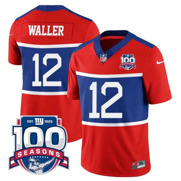 Men’s New York Giants “Century Red’ 100TH Season Commemorative Vapor Jersey – All Stitched – Red – Darren Waller