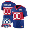 New York Giants “Century Red’ 100TH Season Commemorative Vapor Custom Jersey – All Stitched – Men – Royal