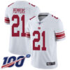 Nike Giants #21 Jabrill Peppers White Men’s Stitched NFL 100th Season Vapor Limited Jersey