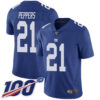 Nike Giants #21 Jabrill Peppers Royal Blue Team Color Men’s Stitched NFL 100th Season Vapor Limited Jersey
